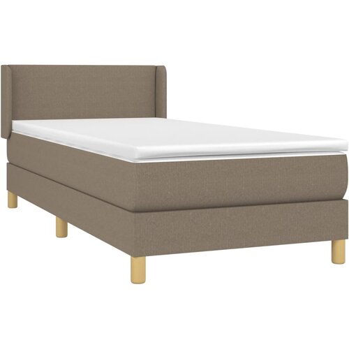  Krevet s oprugama i madracem smeđesivi 80x200 cm od tkanine Slike