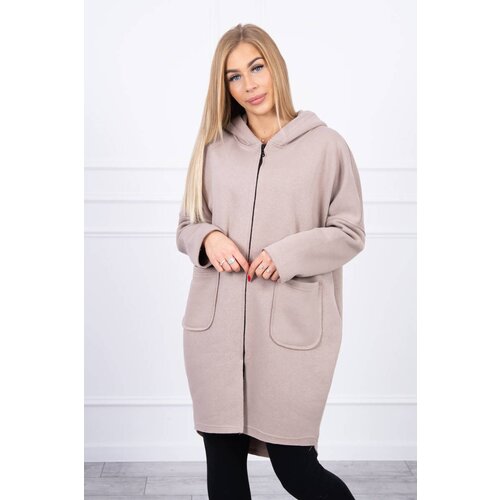 Kesi Insulated sweatshirt with a longer back beige Slike