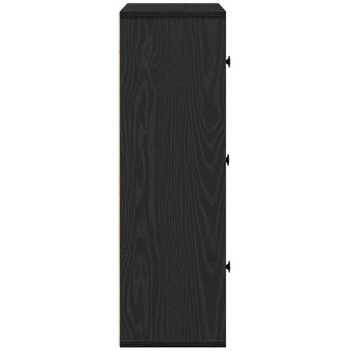  Regal za knjige crni hrasta 60x24x76,5 cm od konstruiranog drva Slike