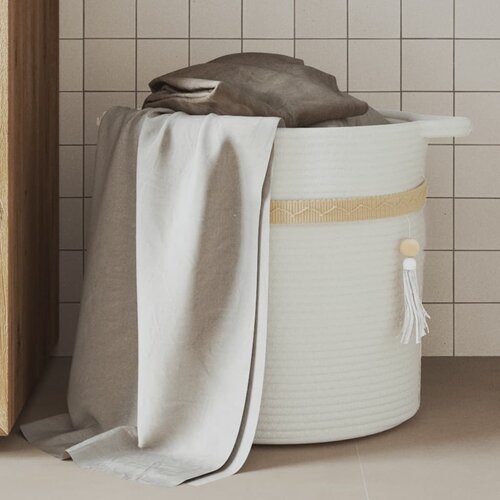 VidaXL Ko&amp;scaron;ara za pohranu bijela &amp;Oslash; 38 x 36 cm pamučna Slike