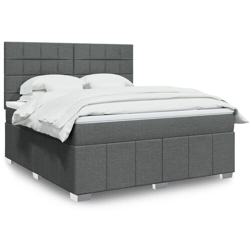 vidaXL Box spring postelja z vzmetnico temno siva 180x200 cm blago Cene