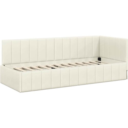  Kutni okvir kreveta s uzglavljem Krema 80 cm x 200 cm Bar&amp;scaron;un Slike