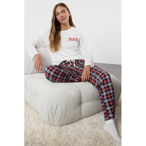 TRENDYOLMILLA Ženski set pidžame Thmaw25Pt00166, Beli Cene