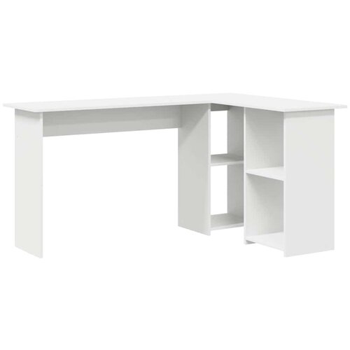vidaXL Miza s polico Bela 142 x 102 x 73 cm Konstruiran les, (5000098214) Cene