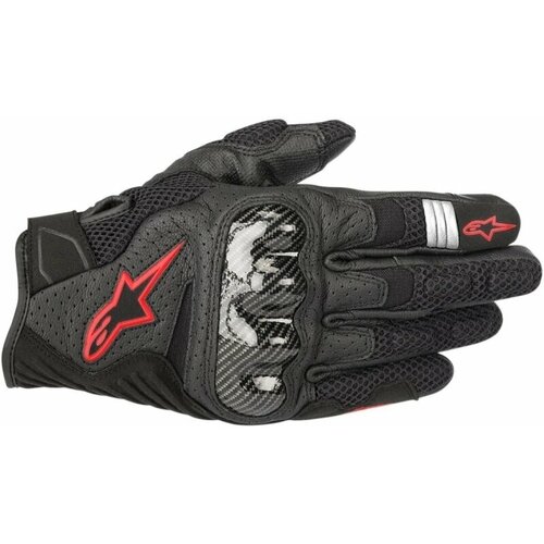 Alpinestars SMX-1 Air V2 Gloves Black/Red Fluorescent S Motoristične rokavice Slike