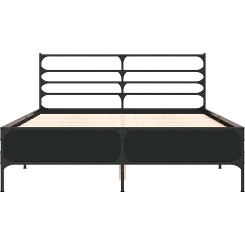 VidaXL Okvir kreveta crni 140 x 200 cm od konstruiranog drva i metala Slike