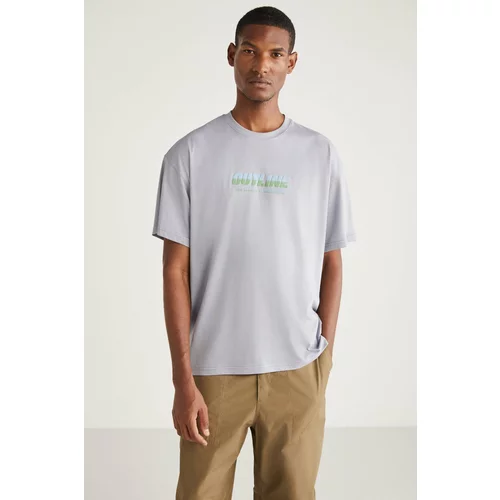 GRIMELANGE ANTONIO Basic Oversize Light Gray Single T-Shirt