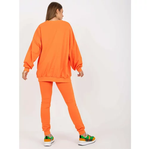 Fashion Hunters Orange tracksuit set with patches