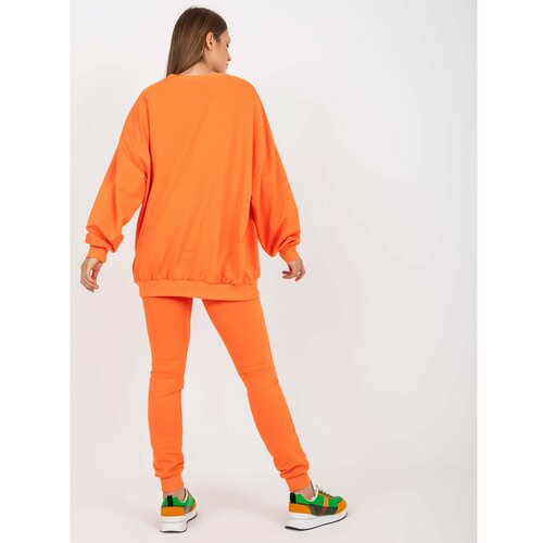 Fashion Hunters Orange tracksuit set with patches Slike
