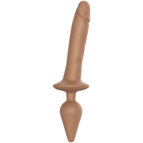 Strap-On-Me / Swith Realistic XXL - 2u1 silikonski dildo (tamni prirodni) Cijene