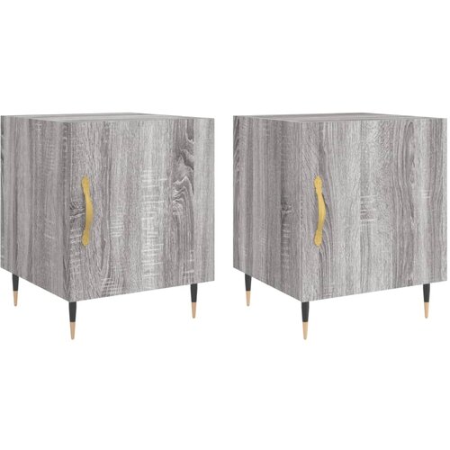 Maison Chic Dvo delni komplet Nočne omarice - Nočne mize siva sonoma 40x40x50 cm inženirski les, (21688429) Slike