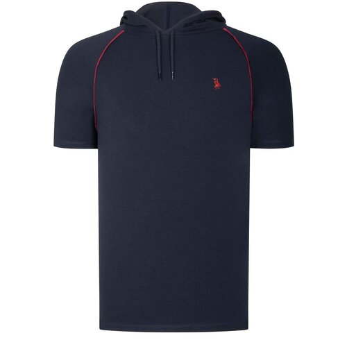 Dewberry T8570 HOODED MEN'S T-SHIRT-PLAIN NAVY BLUE Slike