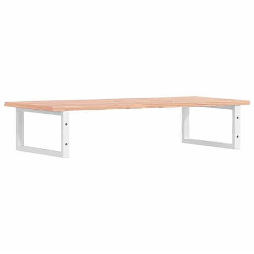  Zidna polica za umivaonik od čelika i masivne hrastovine Smeđa 100 x 50 x 2 cm Slike
