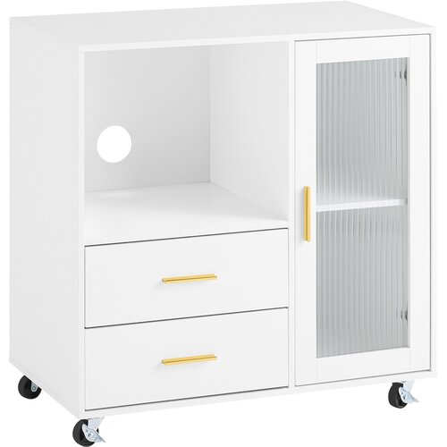 SoBuy Pisarni&amp;scaron;ka omara s predali in kolesi 75x40x76 cm ASK09-W, (22108654) Slike
