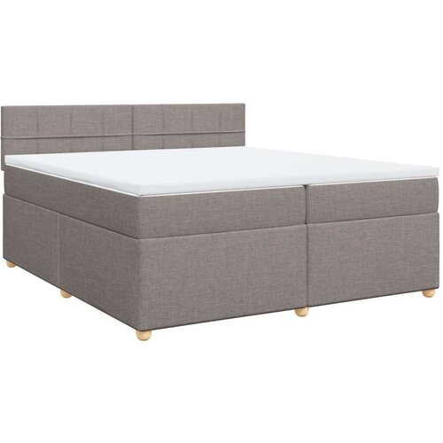 VidaXL Krevet s oprugama i madracem smeđesivi 200x200 cm od tkanine Slike