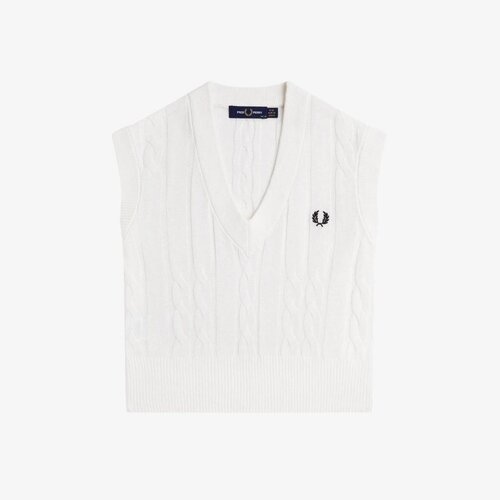Fred Perry CABLE KNIT TANK Bijela Slike