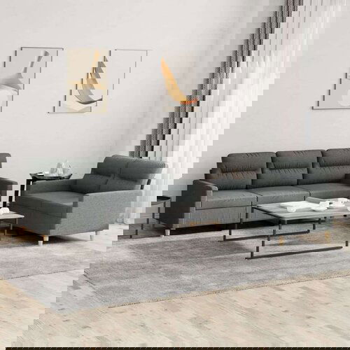  2-dijelni set sofa s jastucima tamnosivi od tkanine Cijene