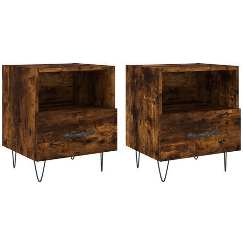 Maison Chic Dvo delni komplet Nočne omarice - Nočne mize dimljen hrast 40x35x47,5 cm inženirski les, (21689493) Cene