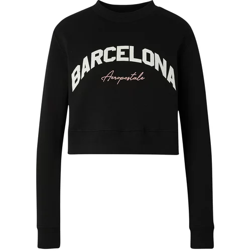AÉROPOSTALE Sweater majica pastelno roza / crna / bijela
