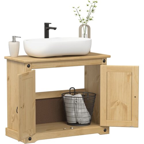 vidaXL Omarica za umivalnik Corona 73x33x60 cm trdna borovina Cene