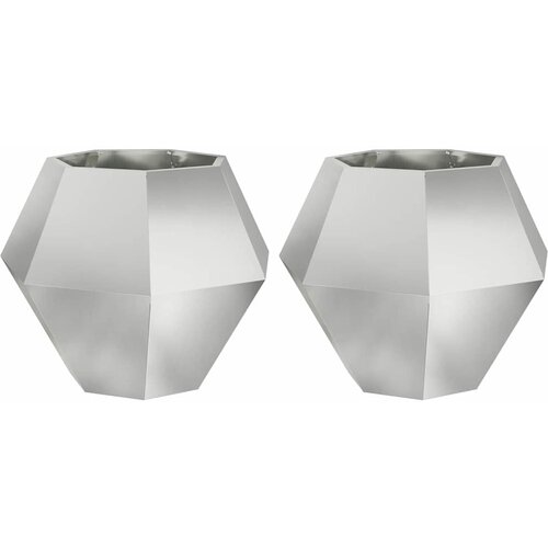  Sadilica 2 pcs Srebrno 75 x 75 x 60 cm Cinkani čelik Slike
