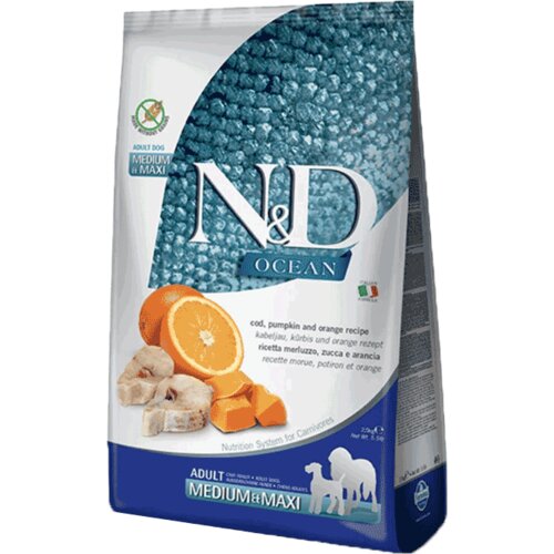 N&d Ocean Hrana za pse Medium/Maxi Adult, Bundeva i Bakalar Cene