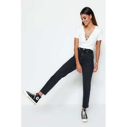 TRENDYOLMILLA ženske pantalone Twoss23Je00094, crna-crna Cene