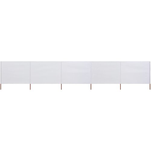VidaXL 5-panelni vetrobran tkanina 600x80 cm pe&amp;scaron;čeno bel, (20692844) Slike