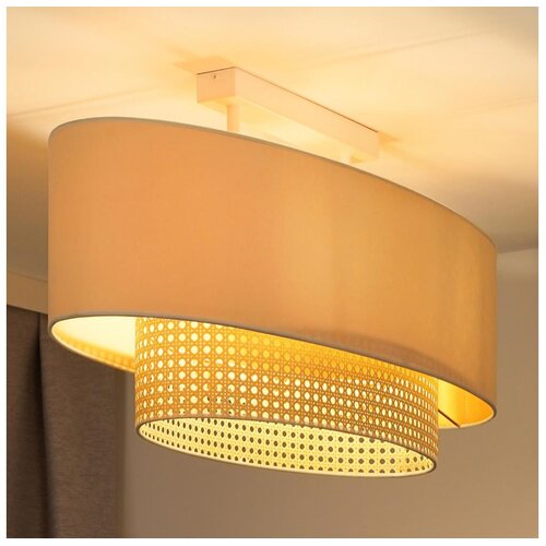  Duolla - Plafonski luster DOUBLE OVAL Ratan 2xE27/15W/230V krem/ratan Cene