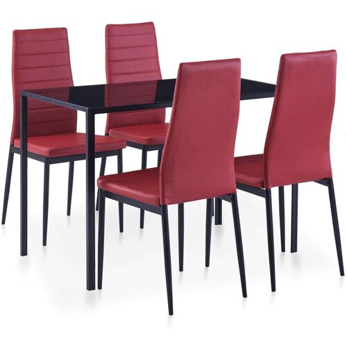 vidaXL petodijelni blagovaonski set crvena boja vina Cijene