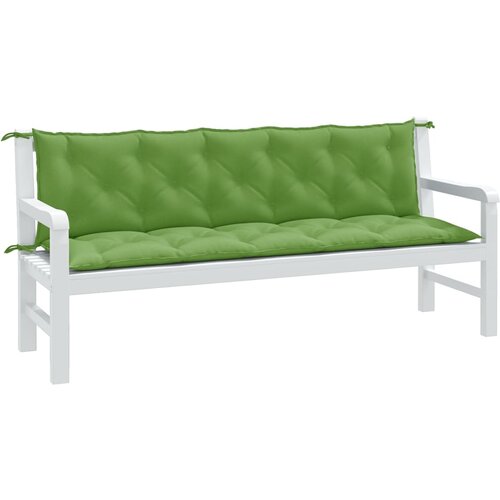 VidaXL Jastuci za vrtnu klupu 2 kom zeleni 180 x 50 x 7 cm od tkanine Slike