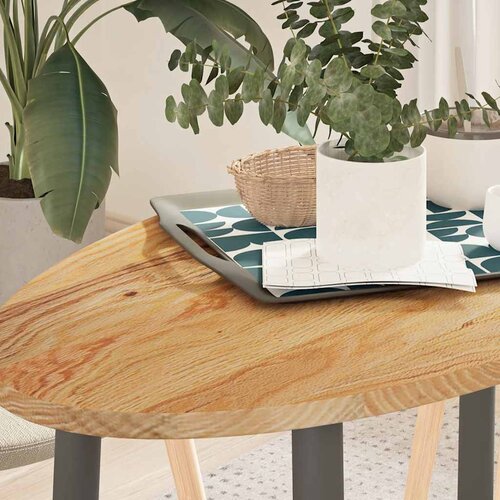 VidaXL Mizna plo&amp;scaron;ča svetlo rjava 100x50x2 cm trdna hrastovina ovalna Slike
