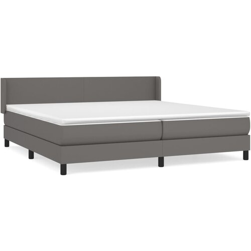 vidaXL Box spring postelja z vzmetnico siva 200x200 cm umetno usnje, (20999274) Cene