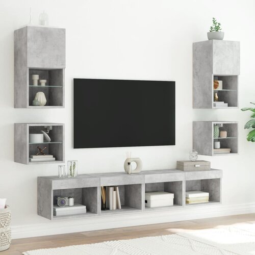  Zidni TV ormarići LED 2 kom boja betona 30 x 28,5 x 30 cm Slike