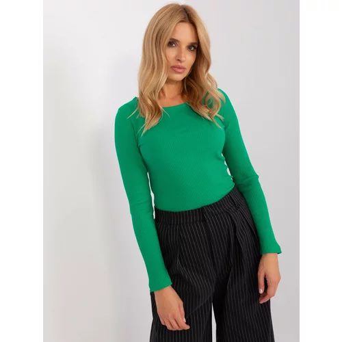 Fashion Hunters Green basic striped blouse with long sleeves