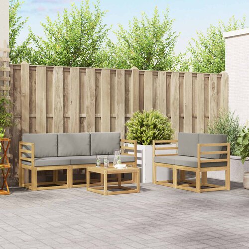  Set vanjskih sofa 6 pcs Bijela i svjetlosiva 59 x 59 x 37 cm Cene
