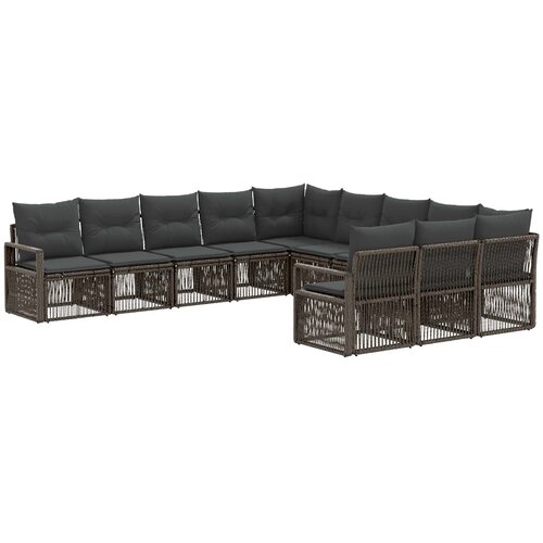 Sjedeća garnitura za vrt 11 kom. Siva poliratan 61 x 62 x 70 cm Slike