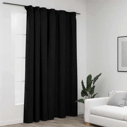 vidaXL Zatemnitvena zavesa z obešali videz platna antracitna 290x245cm, (20768316) Cene