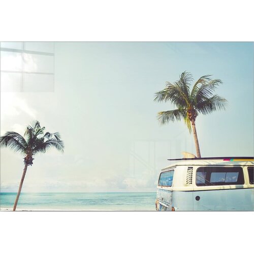 Wallity Steklena slika 70x50 cm Surf Van &amp;ndash; Wallity Slike