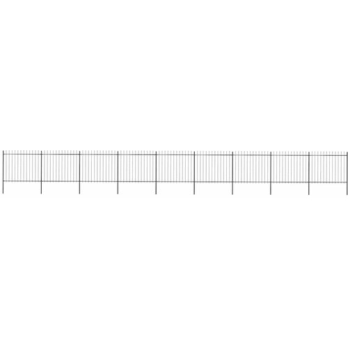  Vrtna ograda s vrhom koplja Čelik 1603,5x150 cm Crna Cijene