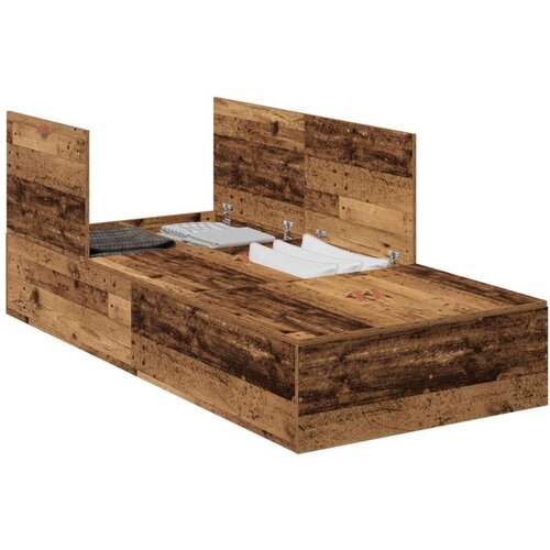  Krevet za pohranu Starog drveta 100x200 cm Slike