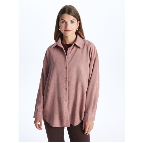 LC Waikiki Women's Plain Long Sleeve Velvet Shirt Slike