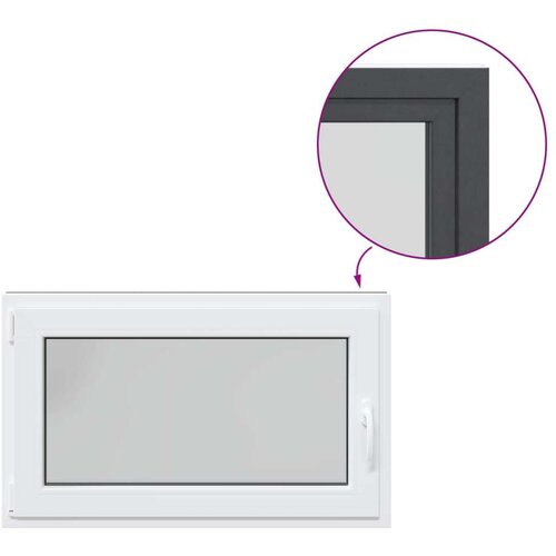  Prozor za podrum RISOR Antracit 100 x 60 cm PVC i staklo - Antracit 100 x 60 cm (trostruki sloj) Nagibanje i okretanje lijevo Slike
