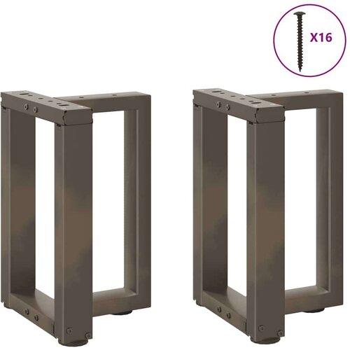  Noge za stolić T-oblika 2 kom prirodni čelik 38x25x(42-43)cm Slike