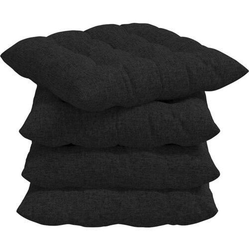  Jastučići za sjedenje 4 pcs Crna 40 x 40 x 6 cm tkanina Slike