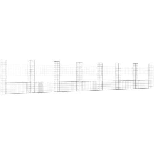  Gabionska ko&amp;scaron;ara u-oblika s 8 stupova 860x20x150 cm željezna Slike