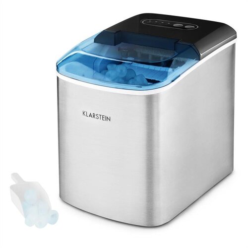 Klarstein On-The-Rocks Ledomat/12 kg vsakih 24 ur/2.1 L, Nerjaveče jeklo, Črne barve Cene