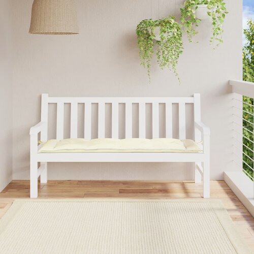  Jastuk za vrtnu klupu krem bijeli 150x50x7 cm od tkanine Oxford Cijene