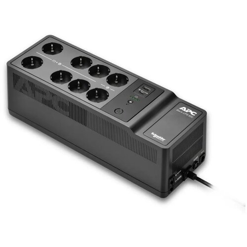 APC Back-UPS 850VA, Standby, Floor, 850VA/520W, 230V, AVR, 8x Schuko (6x Full + 2x Surge), USB Type-C & A Fast Charger Ports (Total 2.4A), PF 0.61 (Full load), Battery 9Ah (RBC17), Line Protection RJ-45 BE850G2-GR Cene