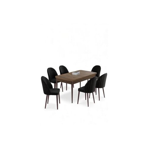 Hanah home trpezarijski set, 7 dijelova, crni Cijene